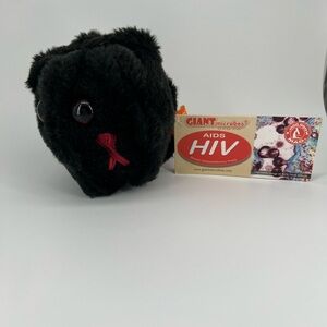 Giant Microbes HIV Plush Toy with Red Ribbon